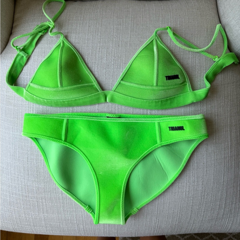Triangl Bikini Set in Bright Green